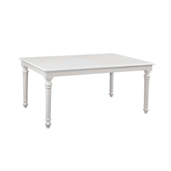 Eggshell White Cottage Traditions Rectangle Leg Table with Leaf, image 1