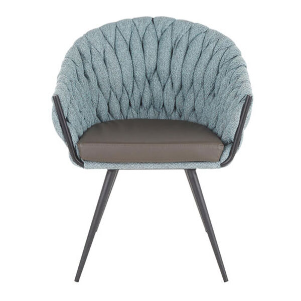 Matisse Black, Grey and Blue Braided Chair, image 4