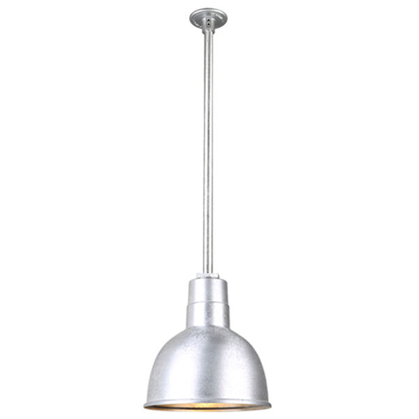 Warehouse Galvanized 10-Inch Pendant with 36-Inch Downrod, image 1