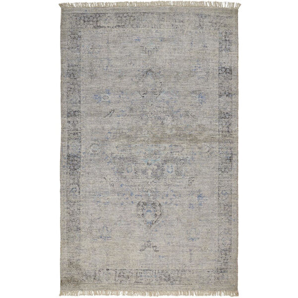 Caldwell Vintage Space Dyed Wool Gray Blue Rectangular: 3 Ft. 6 In. x 5 Ft. 6 In. Area Rug, image 1