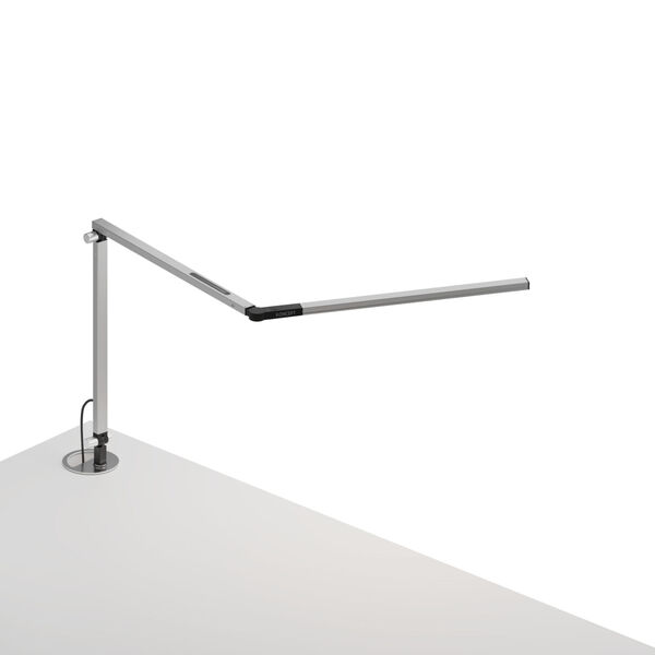 Z-Bar Silver LED Mini Desk Lamp with Grommet Mount, image 1