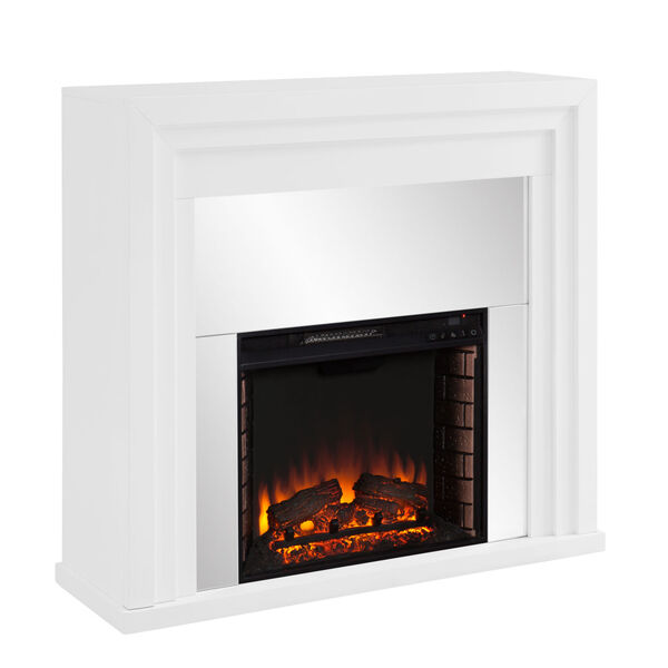 Stadderly White Mirrored Electric Fireplace, image 5
