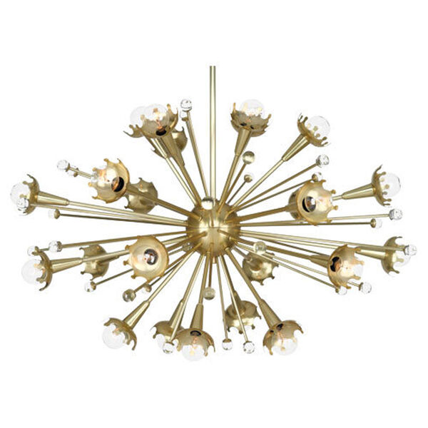 Jonathan Adler Sputnik Antique Brass 33.5-Inch 24-Light Chandelier, image 1