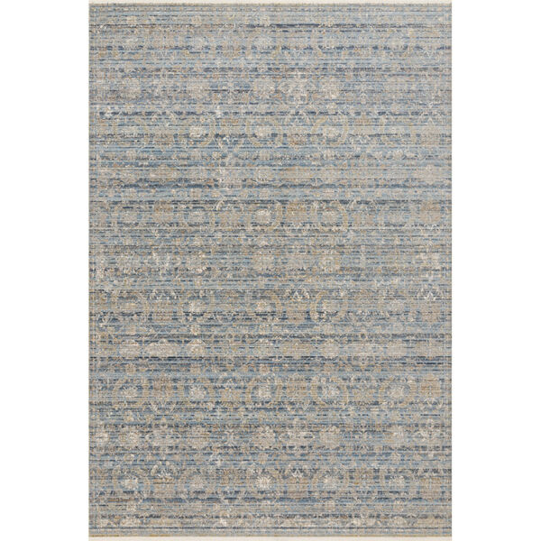 Claire Ocean and Gold 2 Ft. 7 In. x 9 Ft. 6 In. Power Loomed Rug, image 1