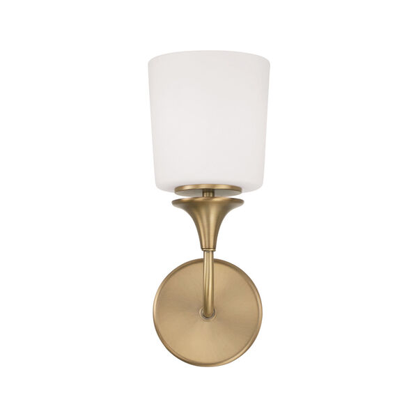 Presley Aged Brass One-Light Sconce with Soft White Glass, image 4