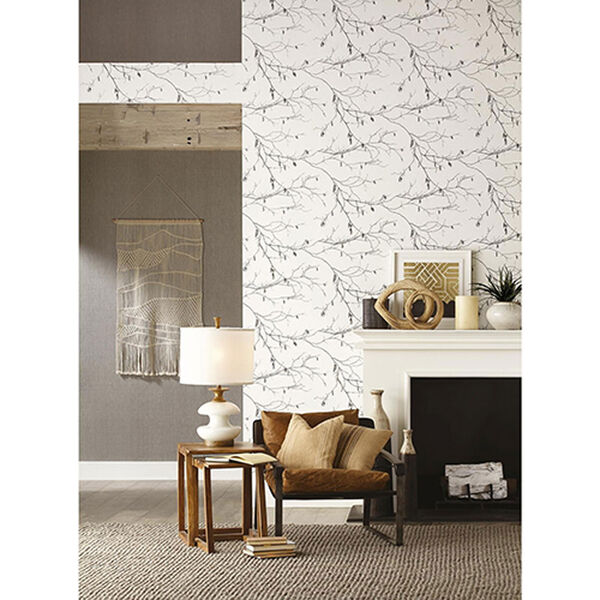 Norlander White and Off White Winter Branches Wallpaper - SAMPLE SWATCH ONLY, image 5