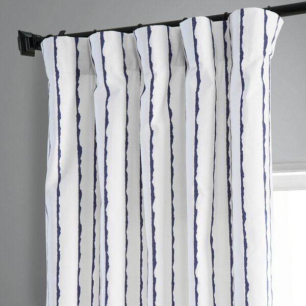 Sharkskin Blue Printed Cotton Single Panel Curtain, image 5