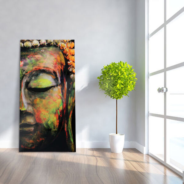 Buddha Frameless Free Floating Tempered Glass Wall Art, image 1