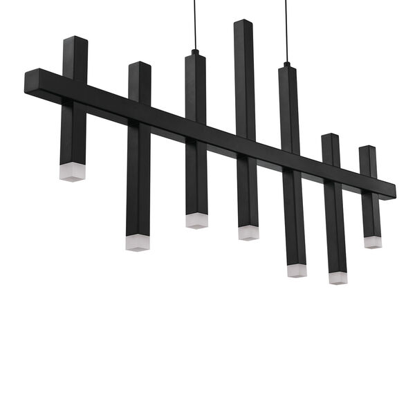 Verticals Black Seven-Light LED Pendant, image 3