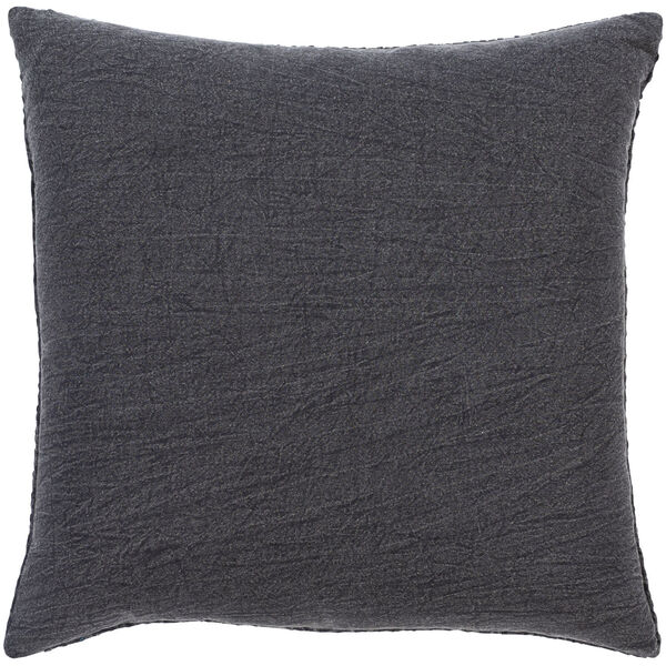 Waffle Black 20-Inch Throw Pillow, image 2