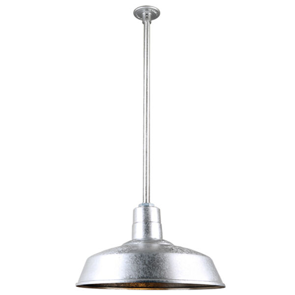 Warehouse Galvanized 18-Inch Pendant with 36-Inch Downrod, image 1