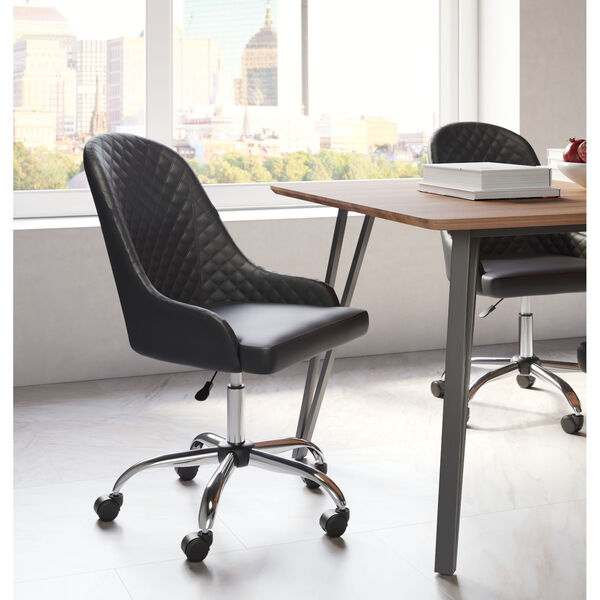 Space Black and Silver Office Chair, image 2