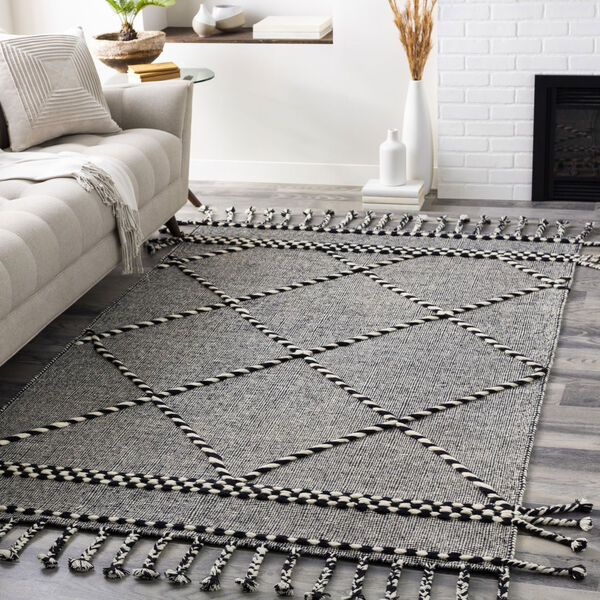 Apache Black and Cream Rectangle 8 Ft. x 10 Ft. Rug, image 2