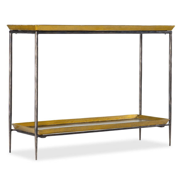 Commerce and Market Bronze Gold Tray Top Metal Console, image 1