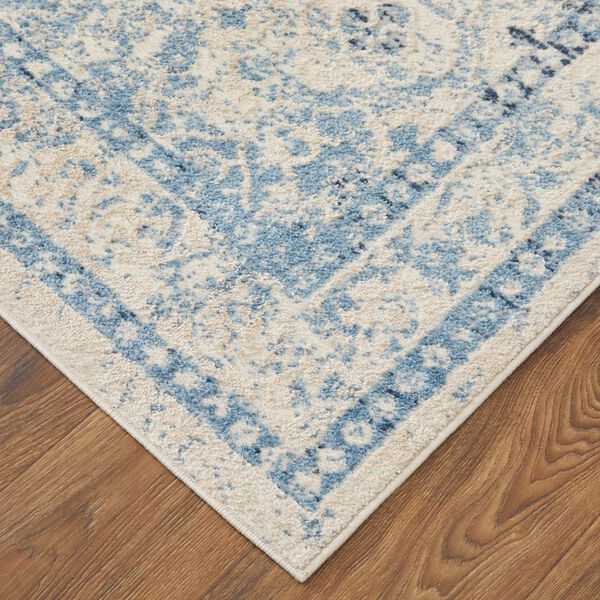 Camellia Bohemian Eclectic Diamond Blue Ivory Rectangular 4 Ft. 3 In. x 6 Ft. 3 In. Area Rug, image 5