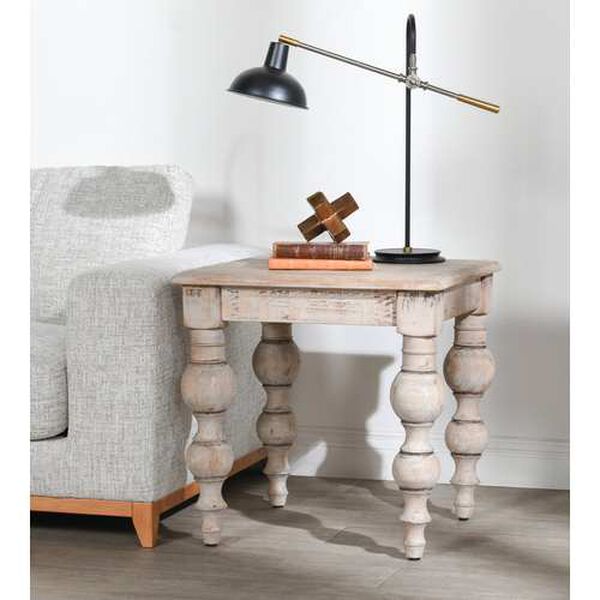 Kinsey White and Beige Square End Table, image 1