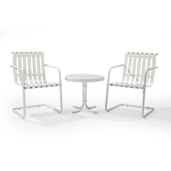 Gracie Alabaster White Three Piece Metal Outdoor Conversation Seating Set, image 1