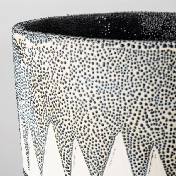 Delaney Cream and Gray Ceramic Vase, image 4