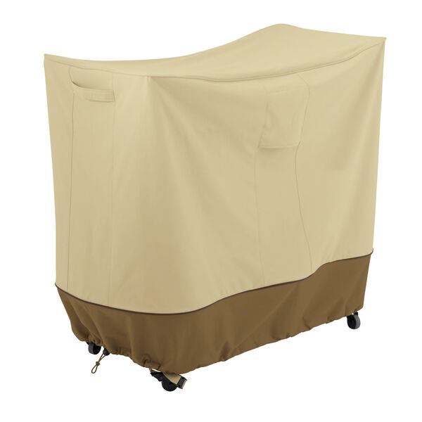 Ash Beige and Brown Double Handle Bar Cart Cover, image 1