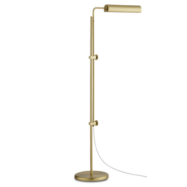 Satire Brushed Brass One-Light Integrated LED Floor Lamp, image 1