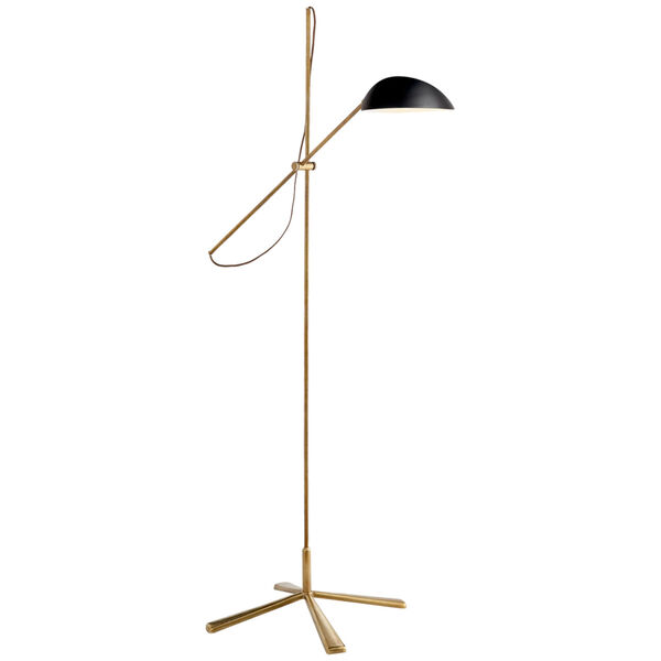 Graphic Floor Lamp in Hand-Rubbed Antique Brass with Black by AERIN, image 1