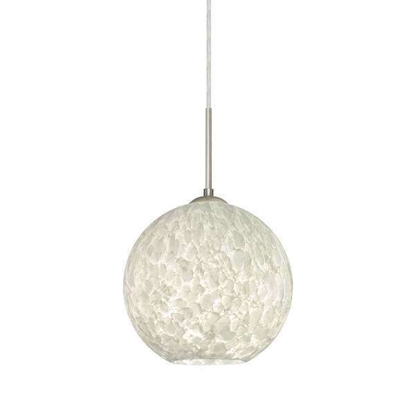 Coco Satin Nickel One-Light Pendant With Carrera Glass, image 1