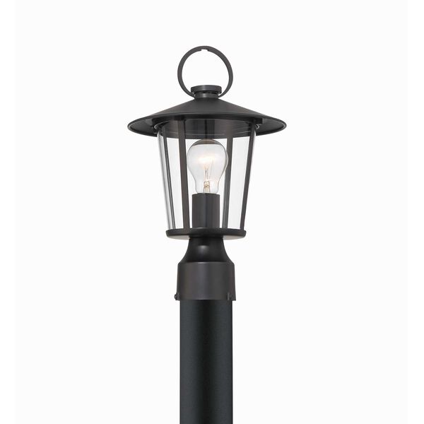 Andover Matte Black One-Light Outdoor Lantern Post, image 2