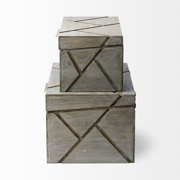 Niobe Gray Wooden Nesting Box, Set of Two, image 4