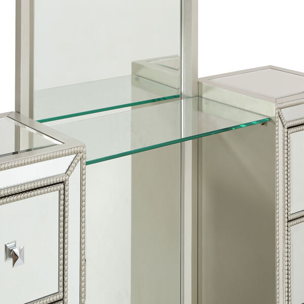 Evelyn Six Drawer Console with Mirror and Stool, image 6