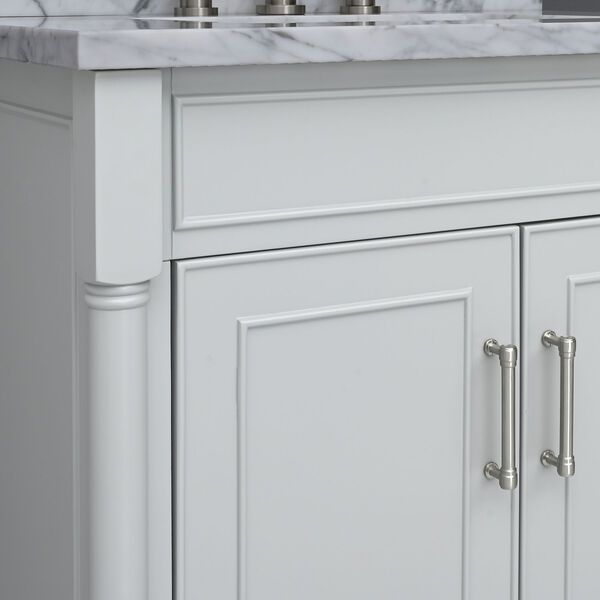 Bristol Light Gray 31-Inch Vanity Set with Carrara White Marble Top, image 4