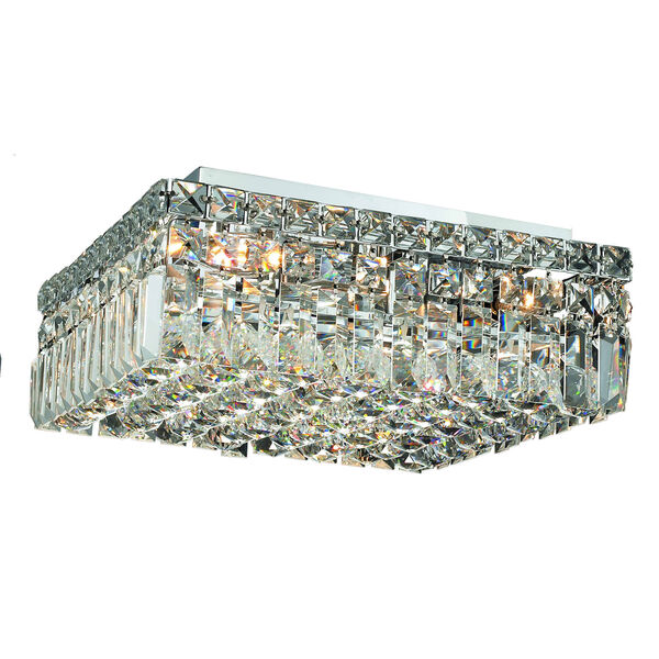 Maxim Chrome Five-Light 14-Inch Flush Mount with Royal Cut Clear Crystal, image 1
