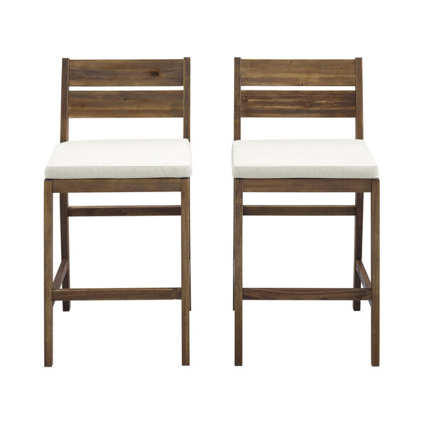 Dark Brown and White Counter Stool, Set of 2, image 1