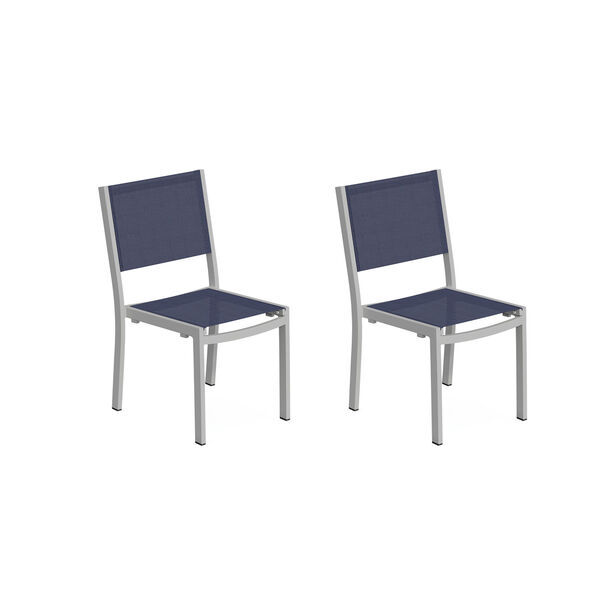 Travira Flint Ink Pen Outdoor Sling Side Chair, Set of Two, image 1