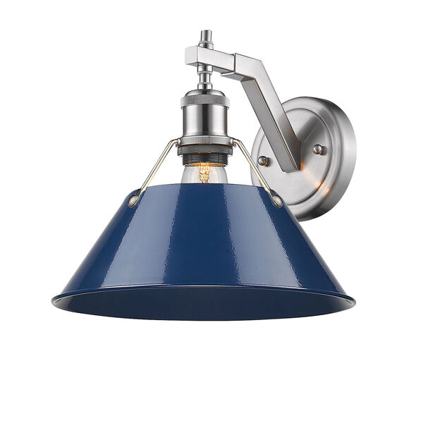 Orwell Pewter One-Light Wall Sconce with Navy Blue Shade, image 2