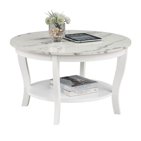 American Heritage Round Coffee Table with Shelf, image 3
