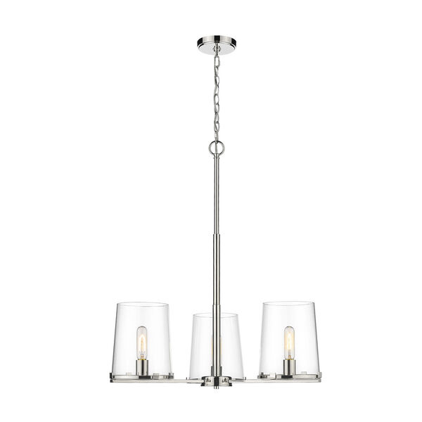 Callista Polished Nickel Three-Light Chandelier with Clear Glass Shade, image 4