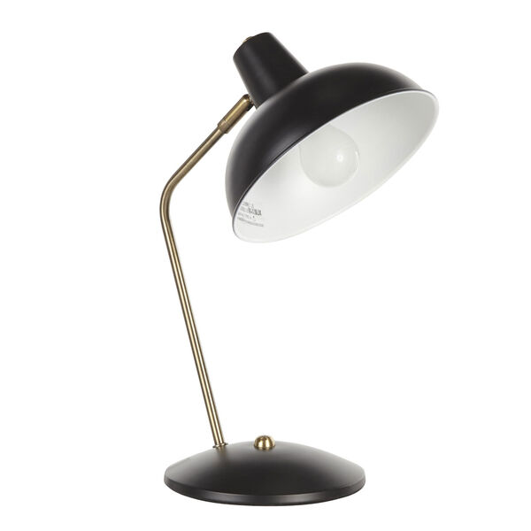 Darby Black and Gold One-Light Table Lamp with Dome Shade, image 1