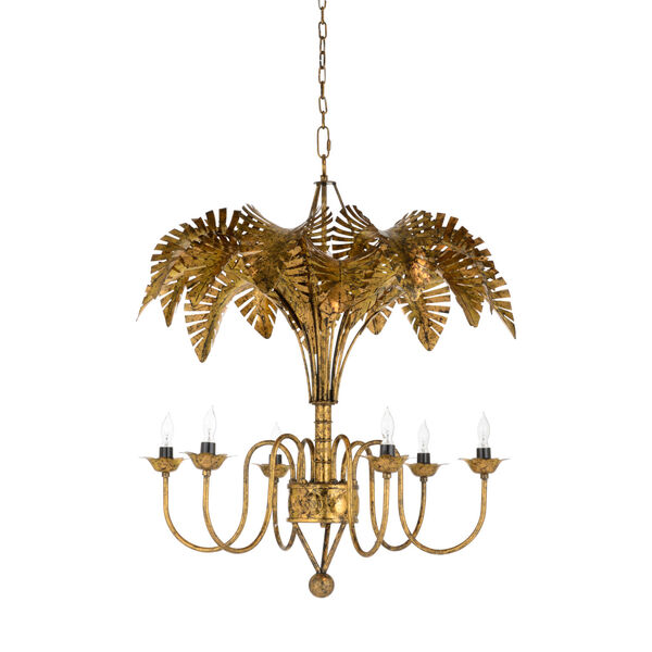 Bradshaw Orrell Black and Gold Six-Light Chandelier, image 2