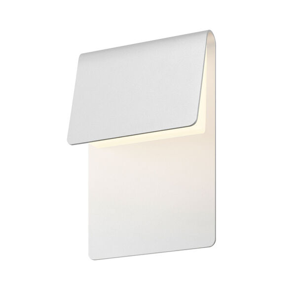Ply LED Textured White 1-Light Outdoor Wall Sconce, image 1