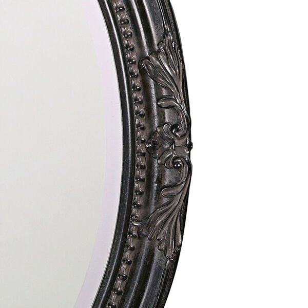 Queen Ann Antique Black Oval Mirror, image 3