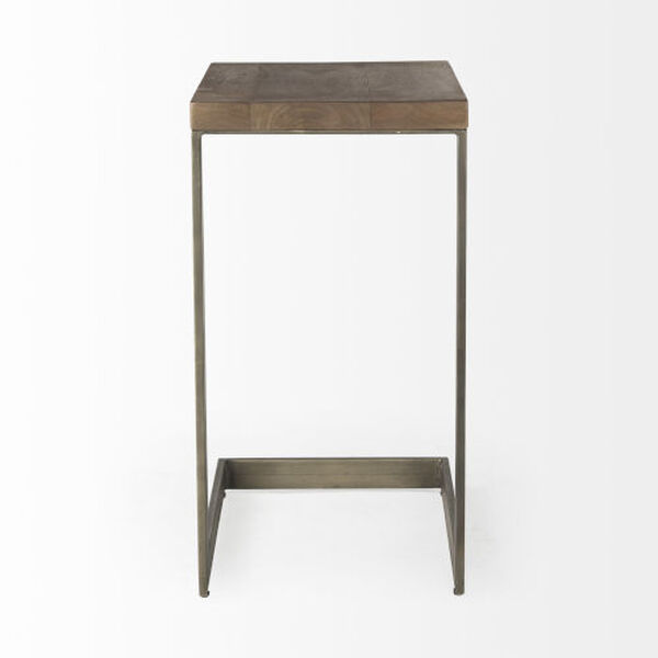 Faye Medium Brown and Antique Nickel C Side Table, image 3