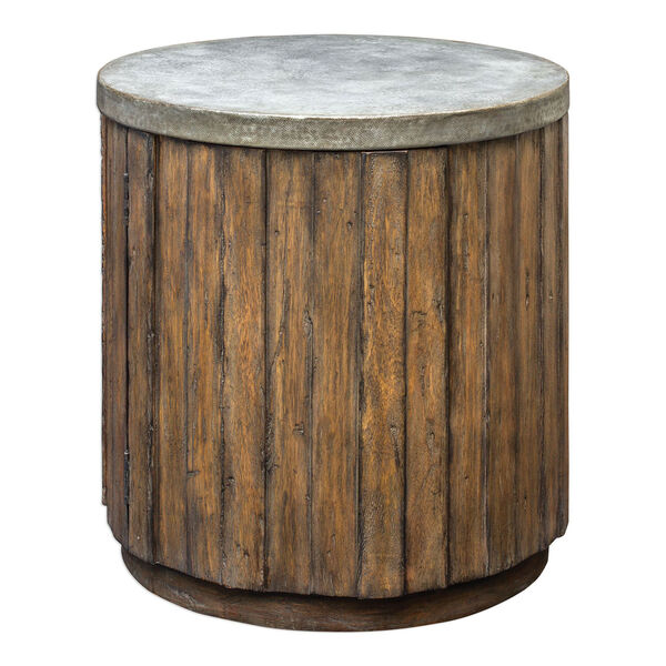 Maxfield Wooden Drum Accent Table, image 1