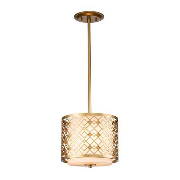 Ziggy Laquered Gold 10-Inch Two-Light Pendant, image 1