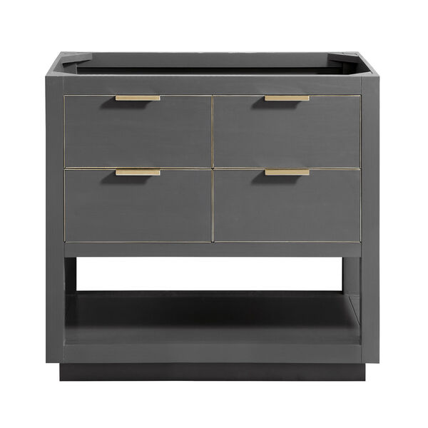 Allie 36-Inch Twilight Gray Matte Gold Vanity Only, image 1