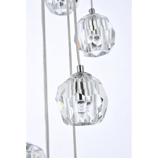 Eren Chrome 24-Light Pendant with Royal Cut Clear Crystal, image 6