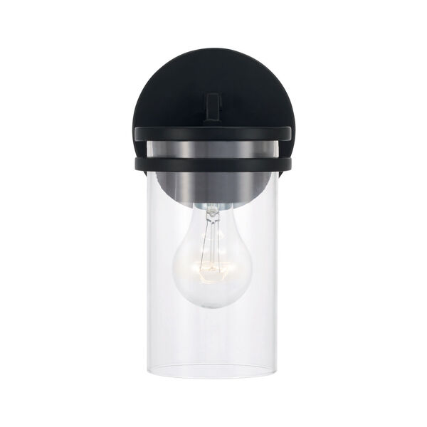 Fuller Matte Black One-Light Sconce with Clear Glass, image 4