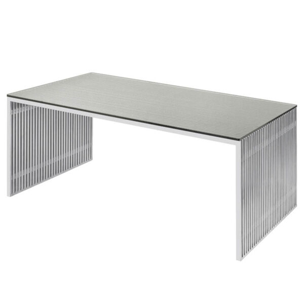 Amici Brushed Silver Dining Table, image 1