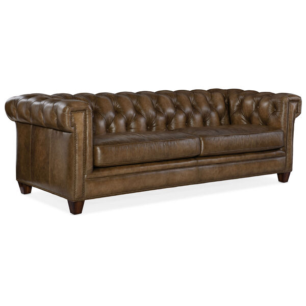 Light Brown Chester Tufted Stationary Sofa, image 1