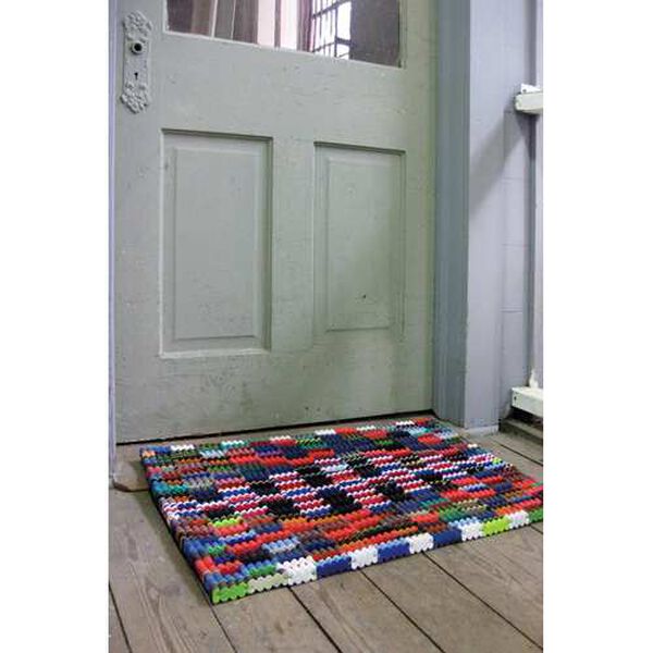 Multi Colored Recycled Flip-Flop Doormat, image 1