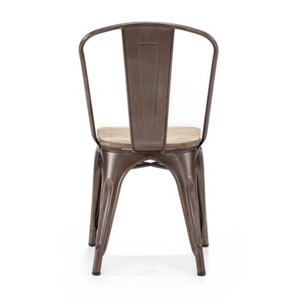 Elio Steel and Wood Side Chair, Set of Two, image 4